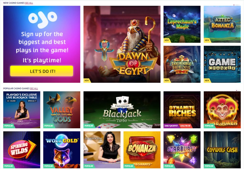 PlayOJO Games and Free Spins