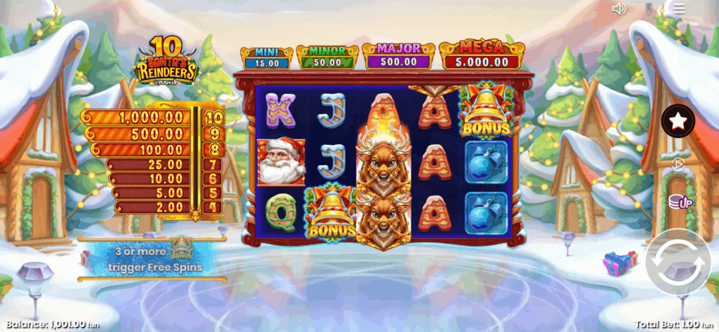 10 Santa’s Reindeers slot bonus jennycasino.com