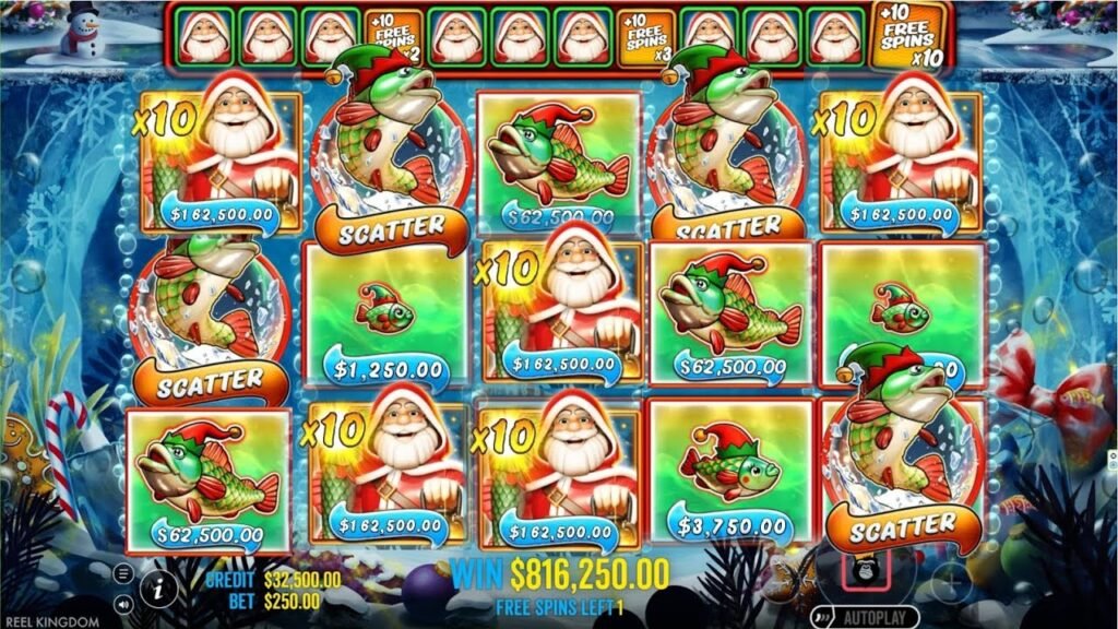 Big Bass Christmas Frozen Lake slot bonus jennycasino.com